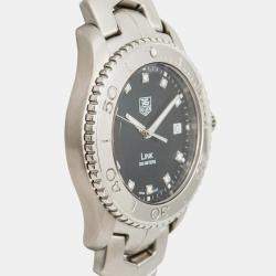 Tag Heuer Black Stainless Steel Link WJ1113 Quartz Men's Wristwatch 39 mm