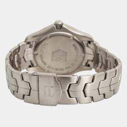 Tag Heuer Black Stainless Steel Link WJ1113 Quartz Men's Wristwatch 39 mm