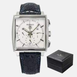Tag Heuer Monaco CW2119 Automatic White Stainless Steel Men's Wristwatch 38mm