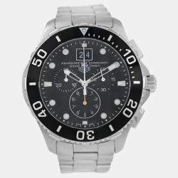 Pre Owned Tag Heuer Aquaracer CAN1010.BA0821 Quartz Black Stainless Steel Men's Wristwatch 44 mm