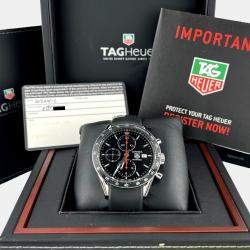 Pre Owned TAG Heuer Carrera Calibre 16 CV2014 Automatic Black Dial Stainless Steel Men's Wristwatch 41 mm