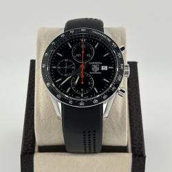 Pre Owned TAG Heuer Carrera Calibre 16 CV2014 Automatic Black Dial Stainless Steel Men's Wristwatch 41 mm