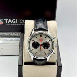 Pre Owned TAG Heuer Carrera Calibre 16 CV2014 Automatic Black Dial Stainless Steel Men's Wristwatch 41 mm