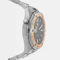 Pre Owned TAG Heuer Aquaracer WAJ2150.BA0870 Automatic 18K Rose Gold Stainless Steel Men's Wristwatch 43 mm
