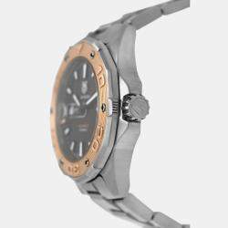 Pre Owned TAG Heuer Aquaracer WAJ2150.BA0870 Automatic 18K Rose Gold Stainless Steel Men's Wristwatch 43 mm