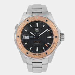 Pre Owned TAG Heuer Aquaracer WAJ2150.BA0870 Automatic 18K Rose Gold Stainless Steel Men's Wristwatch 43 mm