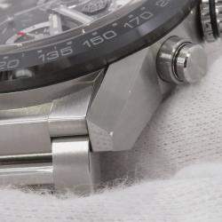 Pre Owned ساعة يد رجالية تاغ هيور كارييرا CAR201W أوتوماتيك رمادية ستانلس ستيل 43 مم