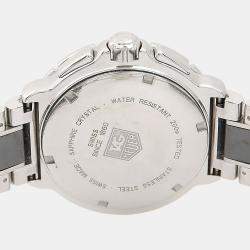 مملوكة مسبقًا ساعة يد رجالية تاغ هوير فورمولا 1 كرونوغراف دياموند CAH1212 ستانلس ستيل سوداء مرصعة بالألماس 41 مم