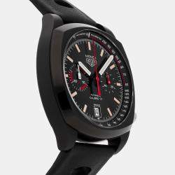 مملوكة مسبقًا ساعة يد رجالية تاغ هوير مونزا كرونوغراف إصدار محدود CR2080.FC6375 أوتوماتيك تيتانيوم أسود 42 مم مستعملة