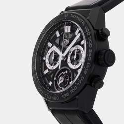 Pre Owned Pre-Owned Tag Heuer Carrera Chronograph Tourbillon CAR5A90.FC6415 Black Automatic Ceramic Men's Wristwatch 45 MM