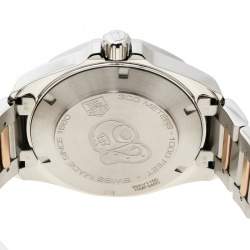 Pre Owned Tag Heuer White Rose Gold Tone Stainless Steel Aquaracer WAY1150.BD0911 Men's Wristwatch 40 mm