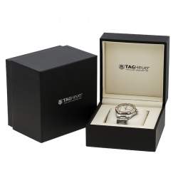 Pre Owned Tag Heuer White Rose Gold Tone Stainless Steel Aquaracer WAY1150.BD0911 Men's Wristwatch 40 mm