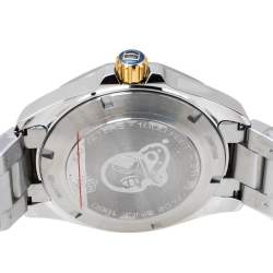 Pre Owned TAG Heuer Silver Opaline Two-Tone Stainless Steel Aquaracer WAY1120.BB0930 Men's Wristwatch 40.50 mm