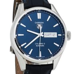 Pre Owned TAG Heuer Carrera Blue Stainless Steel Calibre 5 WAR201E Men's Wristwatch 41MM