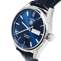 Pre Owned TAG Heuer Carrera Blue Stainless Steel Calibre 5 WAR201E Men's Wristwatch 41MM