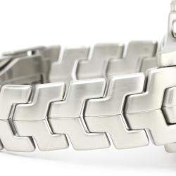 مملوكة مسبقًا Tag Heuer Silver Stainless Steel Link Chronograph Automatic CJF2111 Men's Wristwatch 42 MM