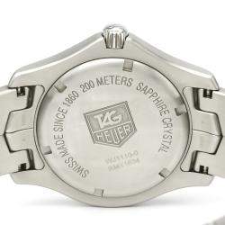 Tag Heuer Black Stainless Steel Link Quartz WJ1110 Men's Wristwatch 39 MM