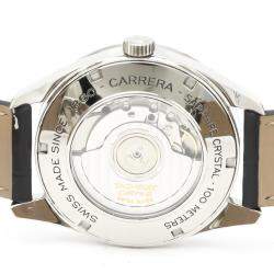 Pre Owned Tag Heuer Silver Stainless Steel Carrera WAS2111 Automatic Men's Wristwatch 39 MM