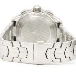 Pre Owned Tag Heuer Silver Stainless Steel Link Calibre 16 Chronograph Automatic CAT2011 Men's Wristwatch 43 MM