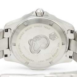 Pre Owned Tag Heuer Silver Stainless Steel Aquaracer WAF1112 Quartz Men's Wristwatch 39 MM