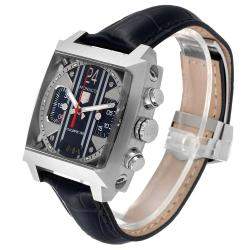 Tag Heuer Grey Stainless Steel Monaco 24 Caliber Chronograph CAL5111 Men's Wristwatch 40.5 MM
