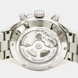 Pre Owned Tag Heuer Black Stainless Steel Carrera Calibre 1887 Chronograph Automatic Men's Wristwatch 43 MM