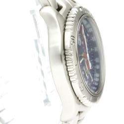 مملوكة مسبقًا Tag Heuer Blue Stainless Steel Link Quartz Chronograph CT1110 Men's Wristwatch 42 MM