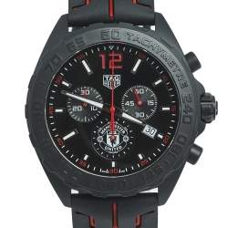 Tag Heuer Black PVD Coated Stainless Steel Formula 1 Manchester United Edition CAZ101J Men's Wristwatch 43 mm