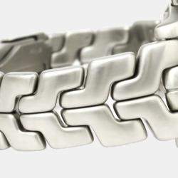 مملوكة مسبقًا Tag Heuer Silver Stainless Steel Link Chronograph Automatic CT2113 Men's Wristwatch 42 MM