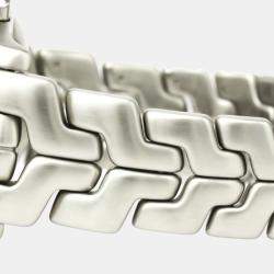 مملوكة مسبقًا Tag Heuer Silver Stainless Steel Link Chronograph Automatic CT2113 Men's Wristwatch 42 MM