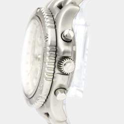 مملوكة مسبقًا Tag Heuer Silver Stainless Steel Link Chronograph Automatic CT2113 Men's Wristwatch 42 MM