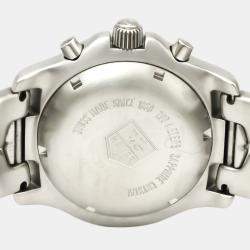 مملوكة مسبقًا Tag Heuer Silver Stainless Steel Link Chronograph Automatic CT2113 Men's Wristwatch 42 MM