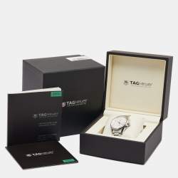 Pre Owned TAG Heuer Silver Stainless Steel Carrera Calibre 5 WAR211B Men's Wristwatch 39 mm