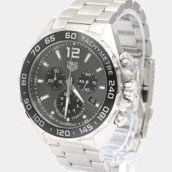 Pre Owned Tag Heuer Grey Stainless Steel Formula 1 CAZ1011 Quartz Chronograph Men's Wristwatch 43 mm