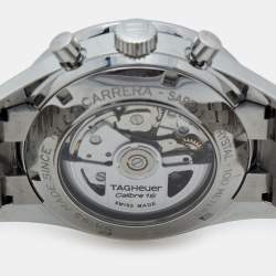 Pre Owned TAG Heuer Black Stainless Steel Carrera CV2014-2 Men's Wristwatch 41 mm