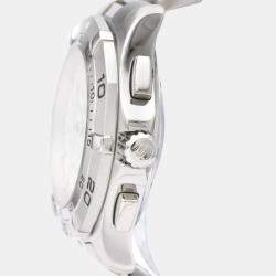 Pre Owned Tag Heuer Silver Stainless Steel Aquaracer CAF2011 Automatic Men's Wristwatch 44 mm