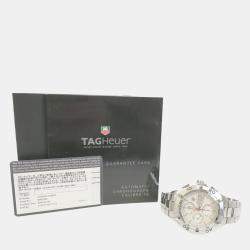 Pre Owned Tag Heuer Silver Stainless Steel Aquaracer CAF2011 Automatic Men's Wristwatch 44 mm