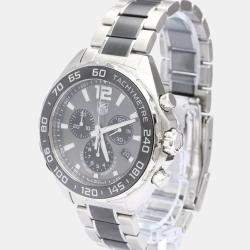 Tag Heuer Grey Stainless Steel Formula 1 CAZ1111 Quartz Men's Wristwatch 42 mm