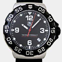مملوكة مسبقًا Tag Heuer Black Stainless Steel Formula 1 WAH1110 Quartz Men's Wristwatch 41 mm