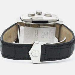Pre Owned Tag Heuer Black Stainless Steel Monaco CW9110 Manual Winding Men's Wristwatch 40 mm