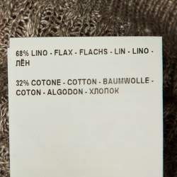 مملوكة مسبقًا Tagliatore Brown Wavy Linen & Cotton Knit Polo T-Shirt L