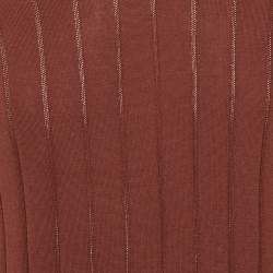مملوكة مسبقًا Tagliatore Brown Cotton Rib Knit Jude Polo T-Shirt L