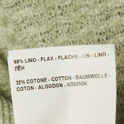 مملوكة مسبقًا Tagliatore Green Melange Wavy Knit Polo T-Shirt L