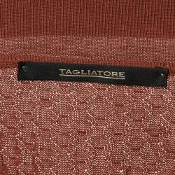 Pre Owned تيشيرت تاغلياتوري بني داكن منسوج مقاس كبير