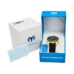 TechnoMarine Multicolor Yellow Gold Plated Stainless Steel Manta TM-218005 Men's Wristwatch 47 mm