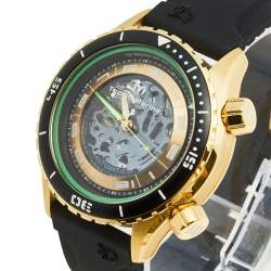 TechnoMarine Multicolor Yellow Gold Plated Stainless Steel Manta TM-218005 Men's Wristwatch 47 mm