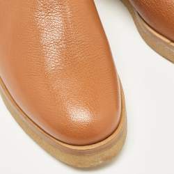 The Row Brown Leather Boris Ankle Length Boots Size 41