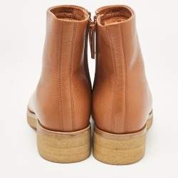 The Row Brown Leather Boris Ankle Length Boots Size 41
