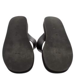 The Row Black Leather Ginza Thong Sandals Size 38