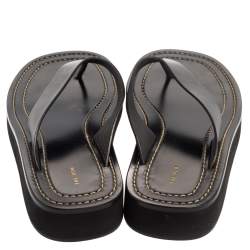The Row Black Leather Ginza Thong Sandals Size 38